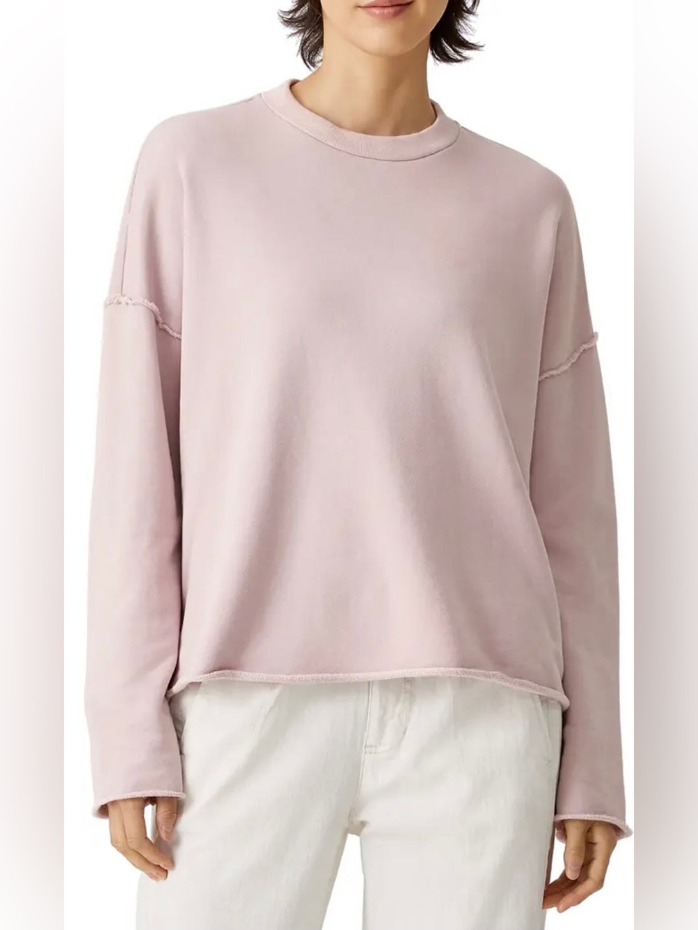 Eileen Fisher Crewneck Boxy Organic cotton Swearter